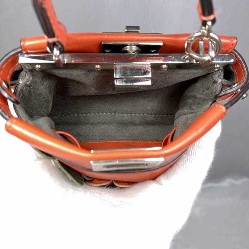 FENDI Red Leather Peekaboo Shoulder Bag - Picture 6 of 11